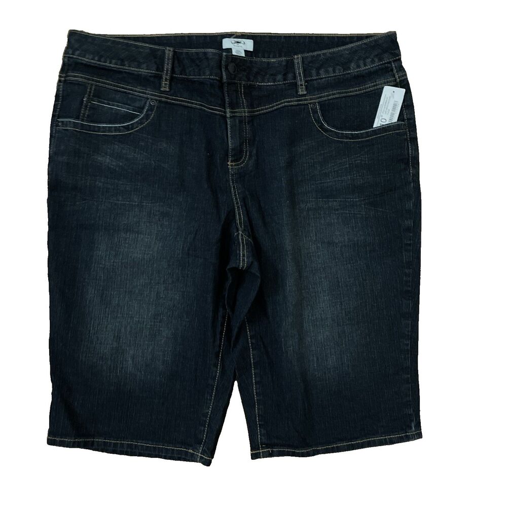 NWT Cato Denim Bermuda Shorts Womens 20W Dark Wash